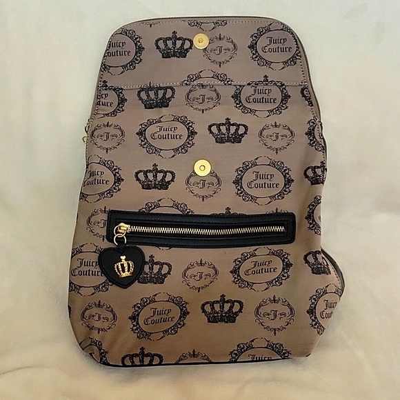 JUICY COUTURE Logo Canvas Backpack Purse Bag EUC!!! Medium - Picture 6 of 9